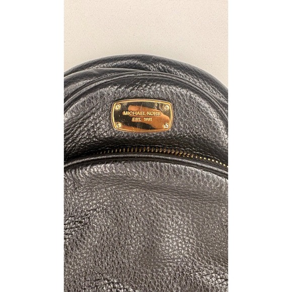 Michael Kors Abby Mini Black Pebbled Leather Backpack Gold Hardware Bag main image 5